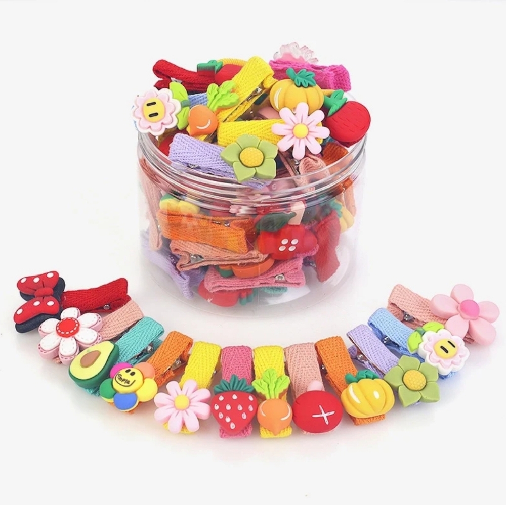 Cute Girls Fruit Flower Hair‎ Clips-Cartoon Fruit and Vegetable Box (A)-NEW